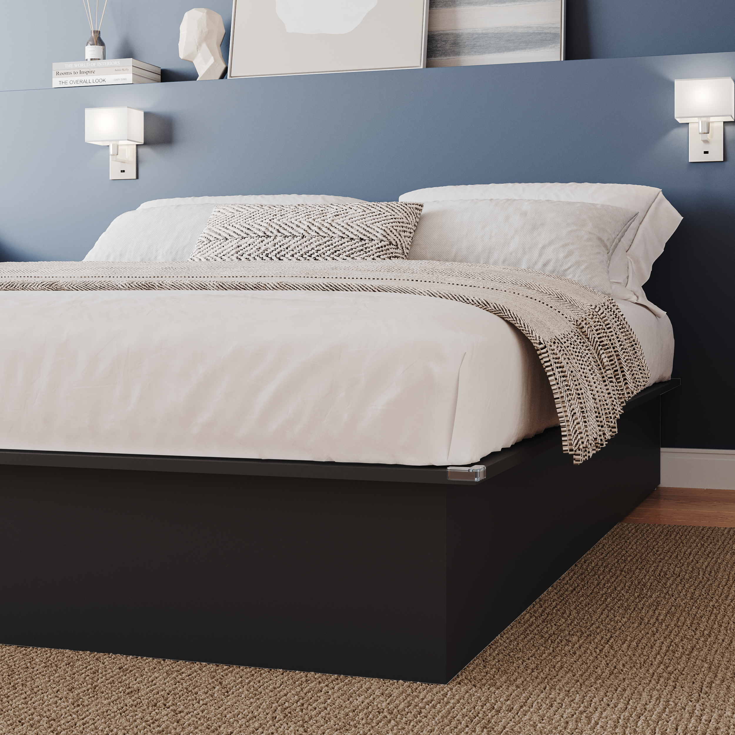 Nexera Valere Queen Size Platform Bed Frame, Black