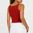 thumbnail image 6 of Aobny Women's Tank Tops Fitted Basic Going Out Tops V Neck Camisole Solid Tank Tops Summer,Red,XXL, 6 of 7