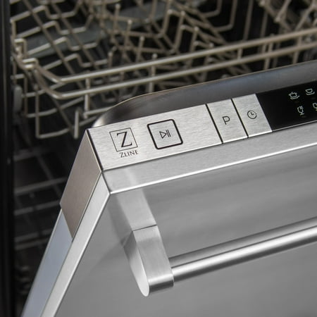 ZLINE - 18" Compact Top Control Built-In Dishwasher with Stainless Steel Tub, 40 dBa - Stainless steel