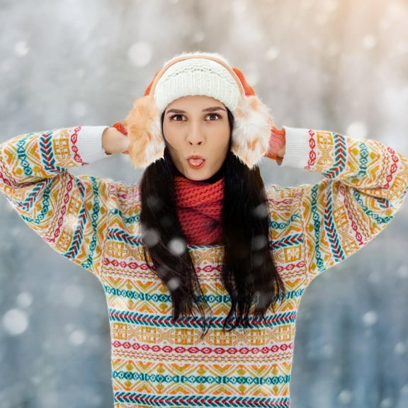 MEIBUTYUP Winter Earmuff Adjustable Ear Muffs 1Pcs Plush Cold Protection Daily Life Women