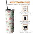 thumbnail image 6 of 20 OZ Slim Tumblers Strawberry Coffee Travel Mug with Lid and Straw,Stainless Steel Vacuum Insulated Travel Coffee Mug Cup Gifts for Women Mothers, 6 of 7