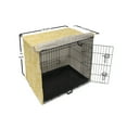 thumbnail image 6 of Floral Dog Crate Cover, Rhythmic Ikat Damask Floral Inspired Delicately Art Graphic Illustration, Easy to Use Pet Kennel Cover Small Dogs Puppies Kittens, 7 Sizes, Mustard Ivory, by Ambesonne, 6 of 6