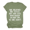 thumbnail image 2 of B91xZ Vêtements d'Été Femmes Manches Courtes Coton T-Shirt à Col Rond Léger, Coupe Moderne, Vert S, 2 of 5