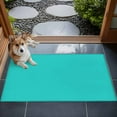 thumbnail image 4 of Turquoise 2x3 Door Mat Rug, Farmhouse Solid Teal Color Modern Art Non-Skid Rubber Backing Large Rectangle Rugs - Living Room Bedroom Home Office, Indoor Floor Mat Carpets Washable Rug, 4 of 9