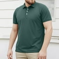 thumbnail image 5 of Plus Size Golf Shirts for Men M-5X Big & Tall Cotton Short Sleeve T-Shirts Button Collared Pullover Slim Solid Color Workout Tees Tops, 5 of 8