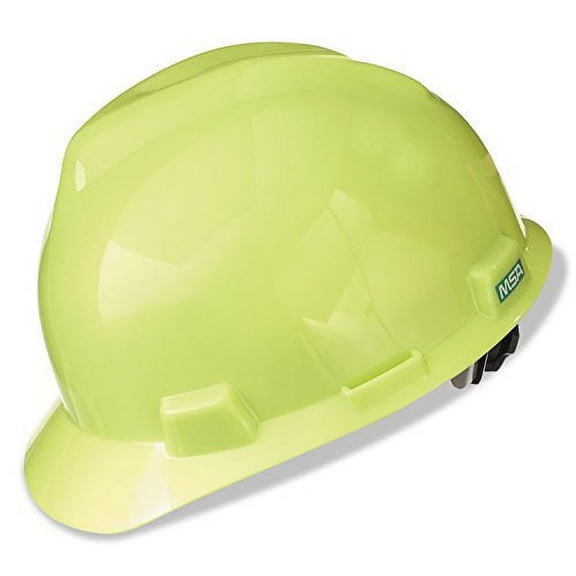 MSA 10061512 V-Gard Protective Caps and Hats, Fas-Trac Ratchet, Hi-Viz Yellow Green