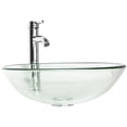thumbnail image 4 of Walcut Round Clear Glass Bathroom Vessel Sink Bowl Without Overflow, Equipped with Chrome Faucet Pop-up Drain Combo, 4 of 4