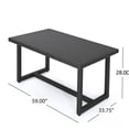 thumbnail image 6 of Outdoor Dining Table in Grey, Rattan-Style Resin Wicker with Sturdy Iron Base, 6 of 10
