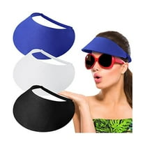 3 Pcs Sun Visors for Women Solid String Sun Hat Fabric Foam Adjustable Soft Womens Golf Tennis Visor