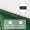thumbnail image 6 of Einfach Queen Size Platform Bed Frame with Curved Velvet Wingback Headboard & USB Charging Station, Green, 6 of 8