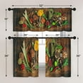 thumbnail image 4 of Kitchen Curtains Colourful Various Herbs and Spices Window Curtains Valance and Tier Set 36 Inch, Cooking Wooden Board Pattern Short Tier Curtain for Kitchen, Vintage Small Kitchen Decor, 4 of 6
