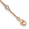 thumbnail image 2 of Sterling Silver Rose Gold Plated Fancy Cubic Zirconia Station Necklace, 2 of 7