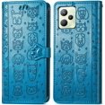 thumbnail image 5 of for Realme C35 Wallet Case, Cat Dog Cartoon Cute Style with ID Card Holder PU Leather Flip Phone Cover Case for Oppo Realme C35      Blue, 5 of 13