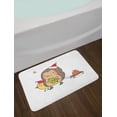thumbnail image 2 of Hedgehog Bath Mat, Cartoon Hedgehog with Bird and a Christmas Tree Pulling Sled Holiday Themed Image, Non-Slip Plush Mat Bathroom Kitchen Laundry Room Decor, 29.5 X 17.5 Inches, Multicolor, Ambesonne, 2 of 2