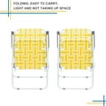 thumbnail image 4 of 2 Pieces Folding Beach Chair, Steel Tube PP Webbing Patio Lawn Chairs with Arm and Footrest, Outdoor Beach Portable Camping Chair for Yard Garden, Yellow, 4 of 8