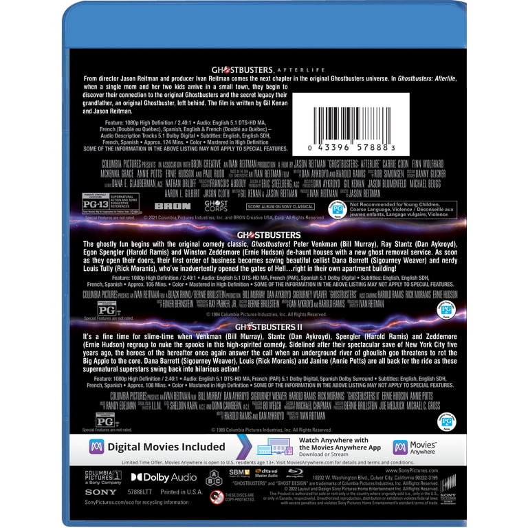 Ghostbusters / Ghostbusters II / Ghostbusters: Afterlife (Blu-ray