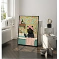 thumbnail image 4 of HFDF Funny Black Cat Bathroom Canvas Wall Art Cute cat Bathroom Paintings Pictures Wall Decor Eclectic Aesthetic Poster Printings for Toilet Home Decoration 16x24inch Framed, 4 of 6