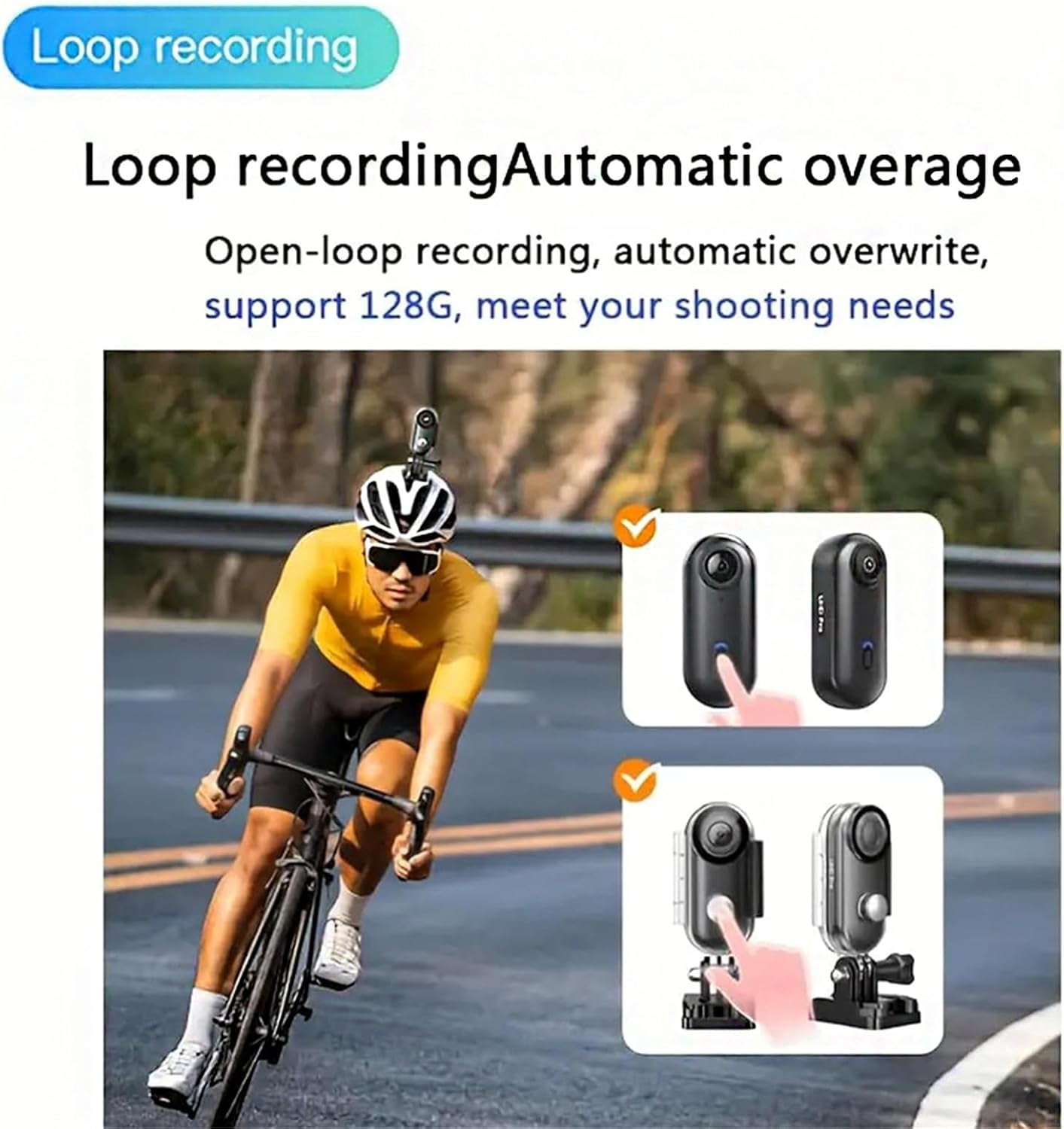 4K HD Wearable Body Camera, Hands-Free Mini Action Cam with Audio, Video, Mount Anywhere for Vlogging, Cycling, Diving