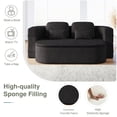 thumbnail image 5 of CAPCAEK 75" Convertible Sofa Bed, Chenille Floor Couch with Blanket and 4 Pillows for Living Room, Black, 5 of 7
