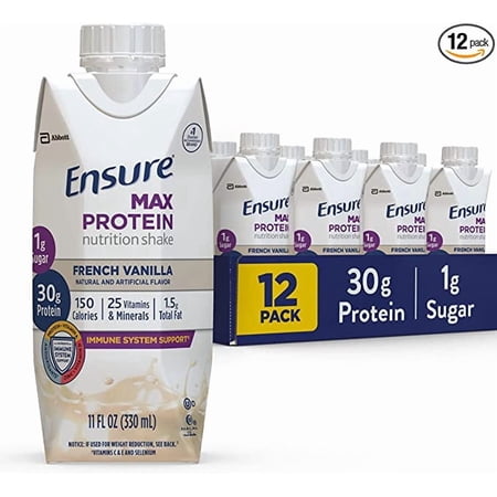 Ensure Max Protein Nutritional Shake French Vanilla Flavor 11 oz 12 Pack