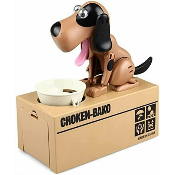 Piggy Bank Toy for Kids,Coin Piggy Bank Funny Dog Piggy Bank,Best Christmas New Year Birthday Gift for Boys Girls (Brown Black)