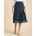 thumbnail image 3 of Moomaya Printed Layered Skirt For Women, Elastic Waist, Tiered Chiffon Midi Skirt, 3 of 8