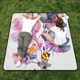 thumbnail image 6 of Watercolor Flowers Bouquet Picnic Blankets Extra Large 78"x78" Beach Blanket Waterproof Sandproof Outdoor Mat for Camping Travel Park, 6 of 6