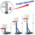 thumbnail image 2 of POCO DIVO Kids Basketball Hoop, Adjustable Height Goal Stand, Indoor Outdoor Toddler Classic Sports, Mini Portable Backyard Game 4-Balls Set, Boy Girl Toy Gift Adult Poolside Party Play, Blue 103, 2 of 3