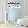 thumbnail image 6 of TOSOT Tower Fan Oscillating 80°, Cooling Fan with 2 Ice Packs, CFM 360m³/h, 3 Speed Quiet Fan with Remote Control, 7 Hours Timer, Humidifiers with Removable 4L Water Tank, Floor Fan for Home Bedroom, 6 of 9