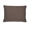 thumbnail image 1 of Dark Brown Herringbone Texture With Pu Piping With Polyester Insert Lumbar Pillow, 1 of 1