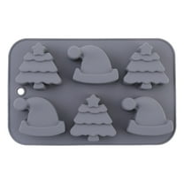 THLKIF Christmas Tree Hats Silicone Molds for Soap Chocolate Candy Cake Cocoa Bomb Bath Bomb Ice Candle Food, 3D Xmas Themed Treat Baking & Freezing Tray