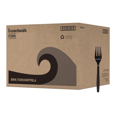 Boardwalk BW Heavyweight Polypropylene Cutlery - Black