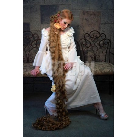 Fairy Tale Girl With Very Long Hair Print Wall Art By Tobkatrina