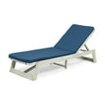thumbnail image 6 of Tina Outdoor Acacia Wood Chaise Lounge and Cushion Set, Light Gray and Blue, 6 of 12