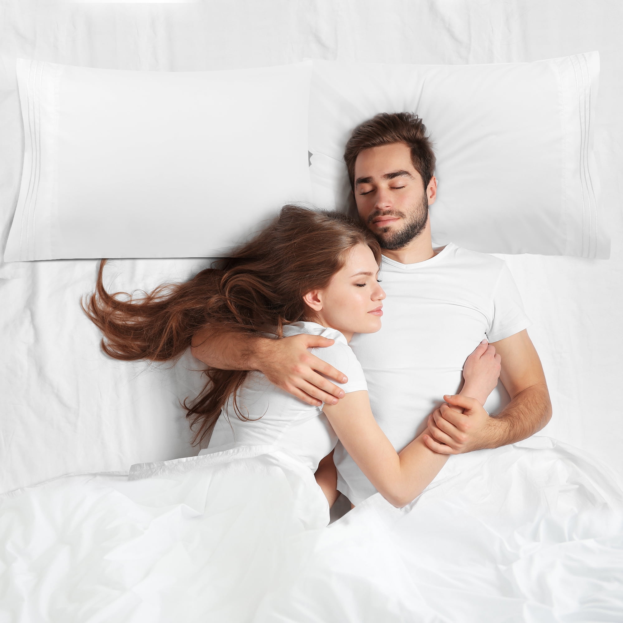 Unique Bargains Polyester Soft Pillowcases 2 Pcs Envelop 20"x26" White