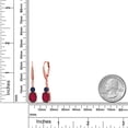thumbnail image 2 of Gem Stone King 18K Rose Gold Plated Silver Ruby Red Mystic Quartz and Blue Sapphire Dangle Earrings for Women with Lab Grown Diamond (4.33 Cttw, Oval 9X7MM), 2 of 3