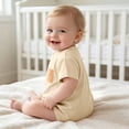 thumbnail image 5 of Newborn Baby Soft Bodysuit Short Sleeve Crewneck Onesie Infant Boys Girls Summer Comfortable Breathable Outfits White 12-18 Months, 5 of 6