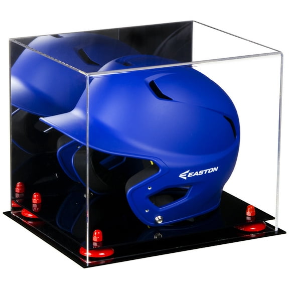 Versatile Deluxe Acrylic Display Case - Medium Rectangle Box with Red Risers and Mirror 12.25" x 10" x 10.5" (A012-RR)