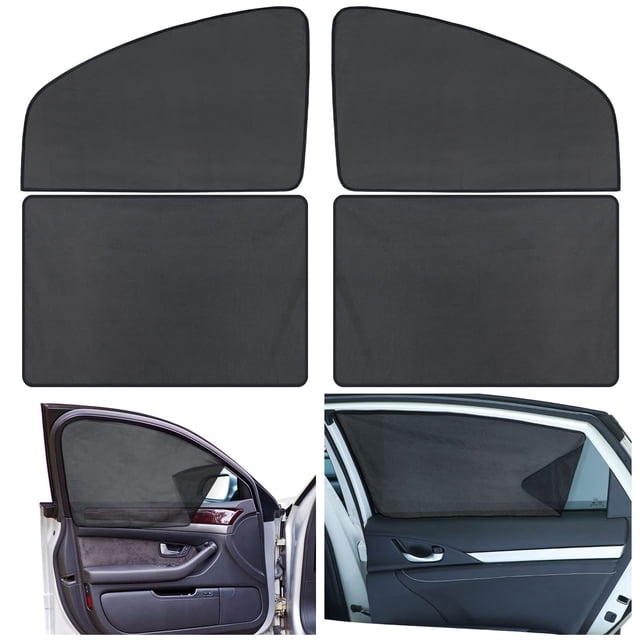 Parasol magnético para coche, paquete de 4 unidades, para protección solar en ventanas