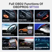 OBDPROG MT100 OBD2 Scanner Car Code Reader EOBD Scanner Automotive Check Engine Diagnostic Tool