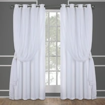 TOWN & COUNTRY LUXE Talia Double Layer Indoor Curtains, Sheer and Room Darkening Blackout, Grommet Top, Energy Efficient, 2-Pack Set, 52"x96", Winter White