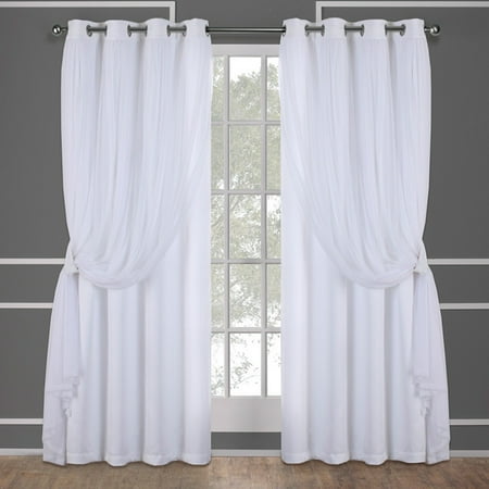 Exclusive Home Curtains 2 Pack Catarina Layered Solid Blackout And