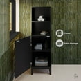thumbnail image 3 of Cascade 17 x 17 x 60 Freestanding Linen Cabinet in Black Oak, 3 of 11