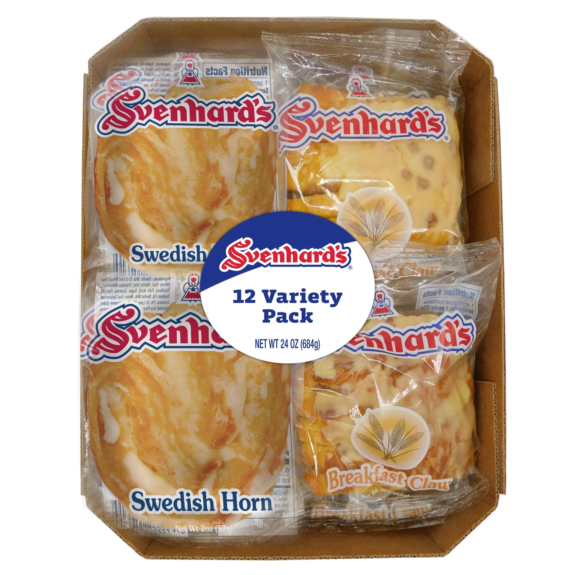Svenhard's Breakfast Claw & Cinnamon Horn Pastry Variety Pack, 24 oz, 12 Count