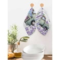 thumbnail image 2 of Purple Flowers Kitchen Dish Towels for Drying Dishes Set of 3, Weeping Spring Floral Truck Butterfly Wooden Waffle Weave Microfiber Hand Tea Bathroom Towels Quick Dry & Absorbent Towel 12x12, 2 of 7