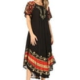 thumbnail image 4 of Sakkas Sara Batik CaftanTank Dress / Cover Up - Black / Red - One Size Regular, 4 of 6