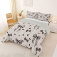 thumbnail image 2 of Manfei Cheetah Print Bow Full Size Comforter Sets For Girl,Chic Leopard Pattern Bedding Sets For Kids,Light Gray Reversible,3-Piece, 2 of 7