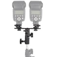thumbnail image 2 of Dual Flash Bracket 2-Hot Shoe Mount Speedlight Stand Umbrella Holder Flash Filllight Bracket for DSLR Camera, 2 of 9