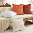 thumbnail image 3 of decorUhome Fall Throw Pillow Covers 18x18 Pack of 2, Soft Plush Faux Wool Couch Pillow Covers, Orange (Pillow Cover Only, No Inserts Included), 3 of 8