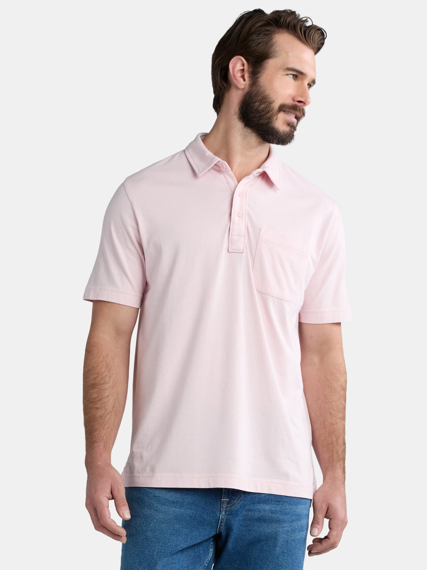 George Men's & Big Men's 2-Pack Short Sleeve Jersey Polo with Pocket, Sizes S-3XL